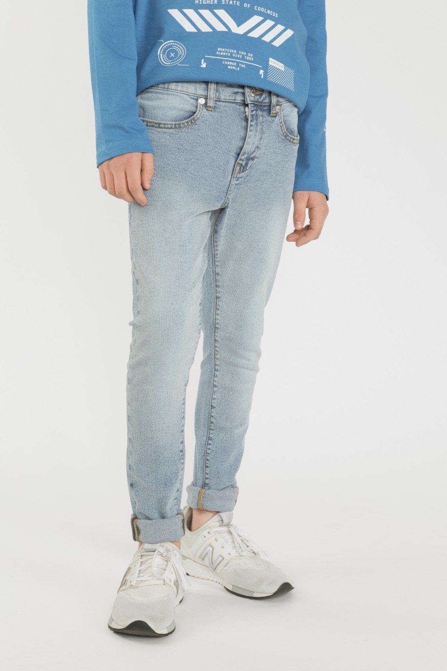 Niebieskie Jeansowe spodnie dla chłopaka SLIM - 32885