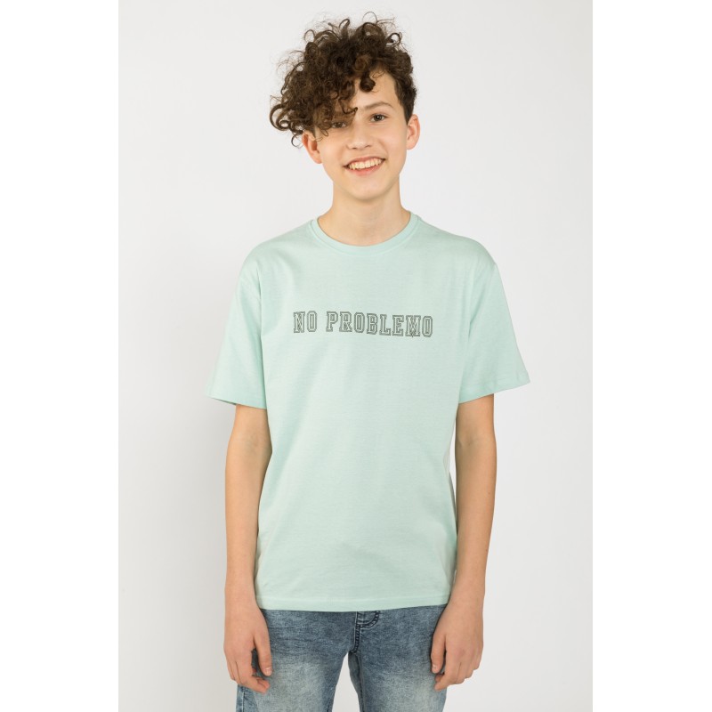 Miętowy t-shirt dla chłopaka NO PROBLEMO - 33061