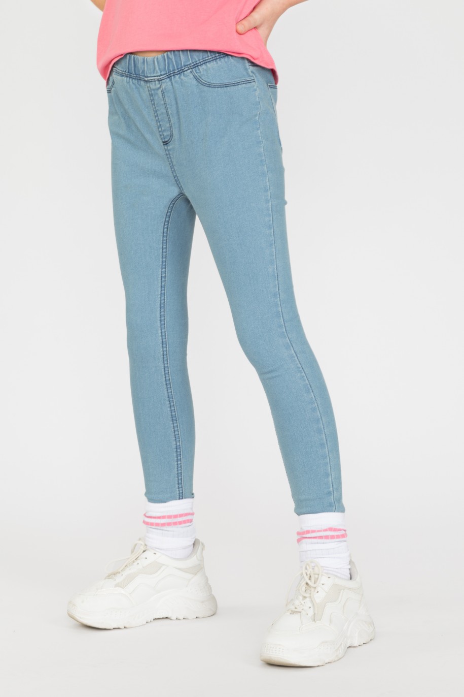 Niebieskie spodnie jegginsy dla dziewczyny - 33116