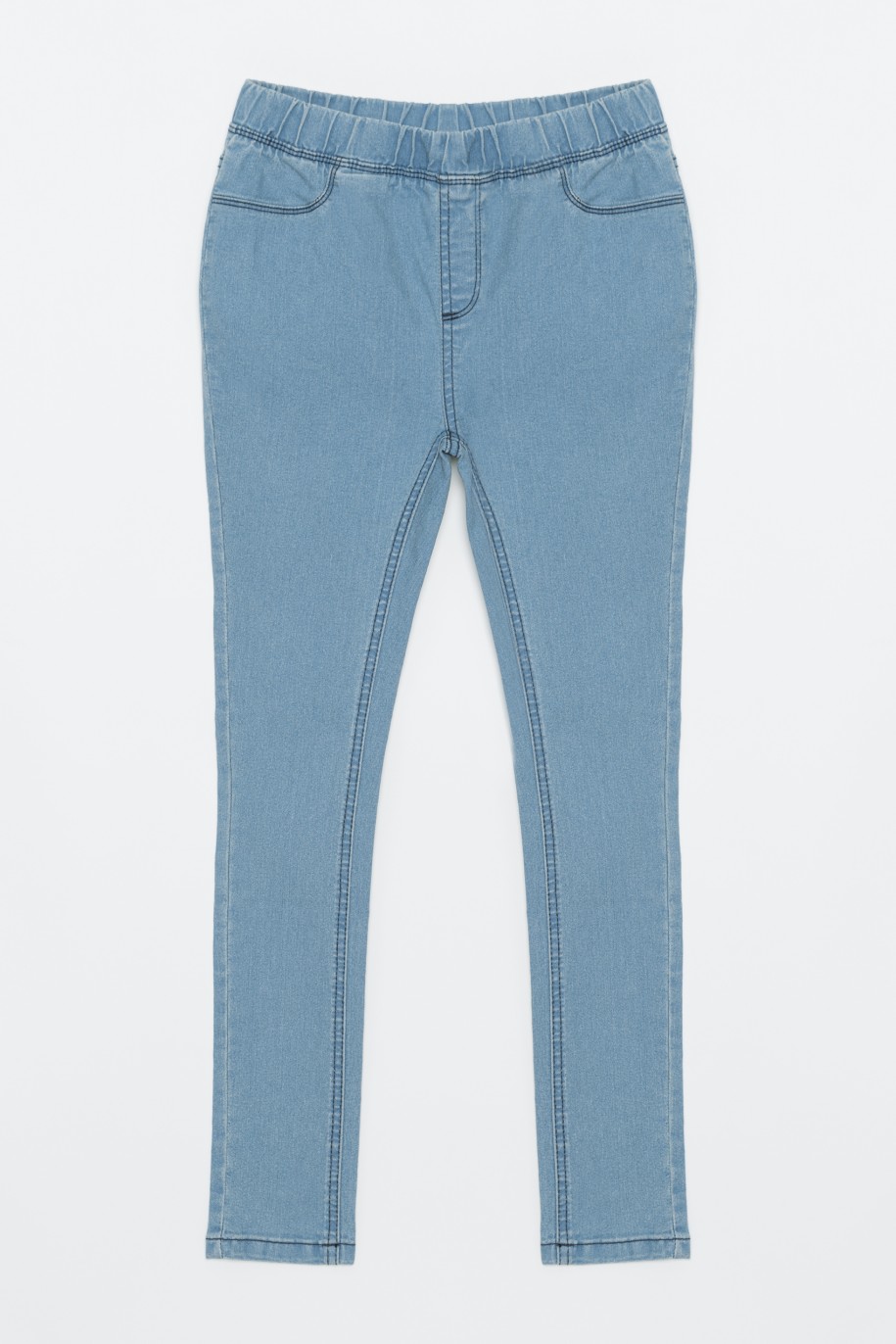 Niebieskie spodnie jegginsy dla dziewczyny - 33119