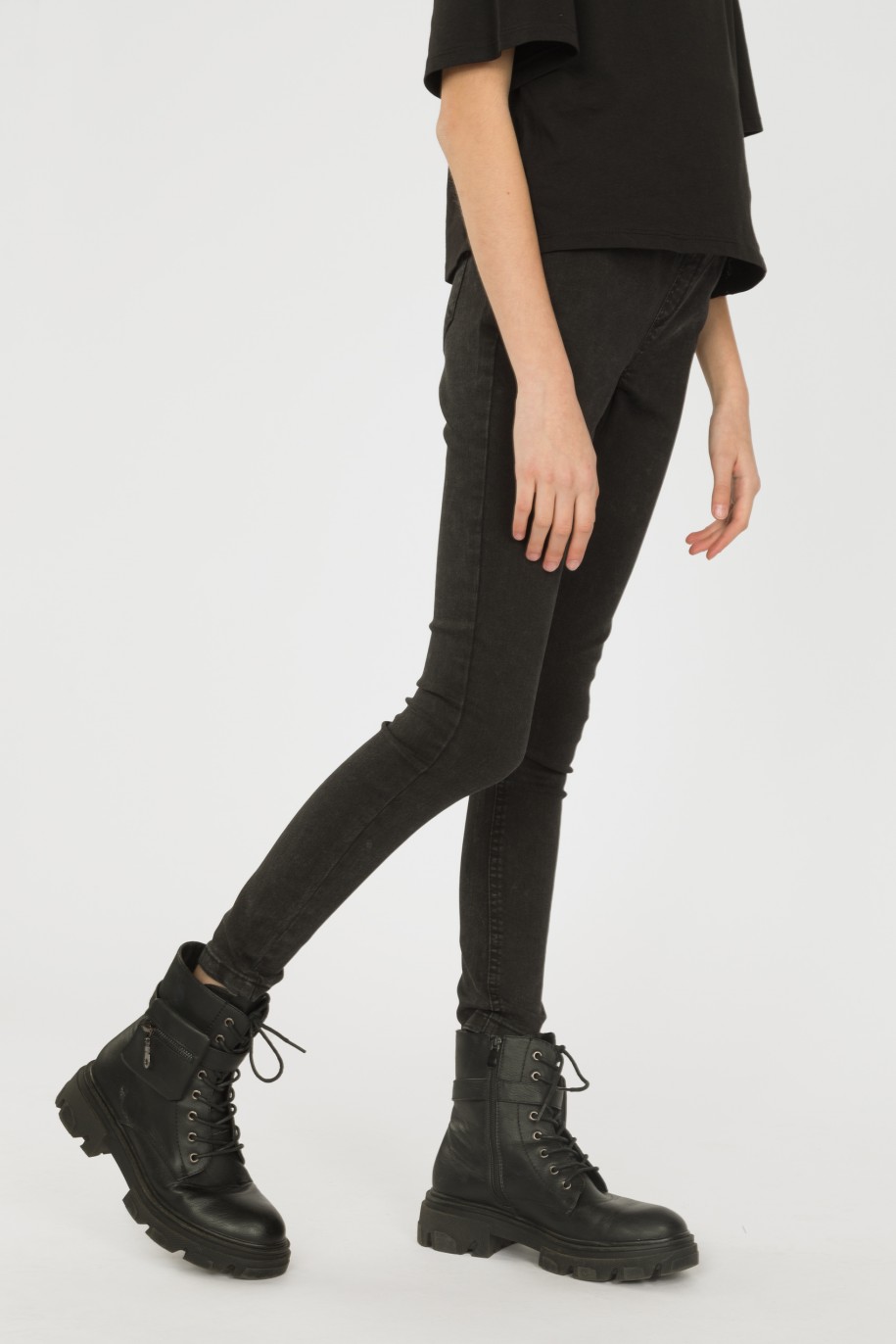 Czarne spodnie jegginsy dla dziewczyny - 33122