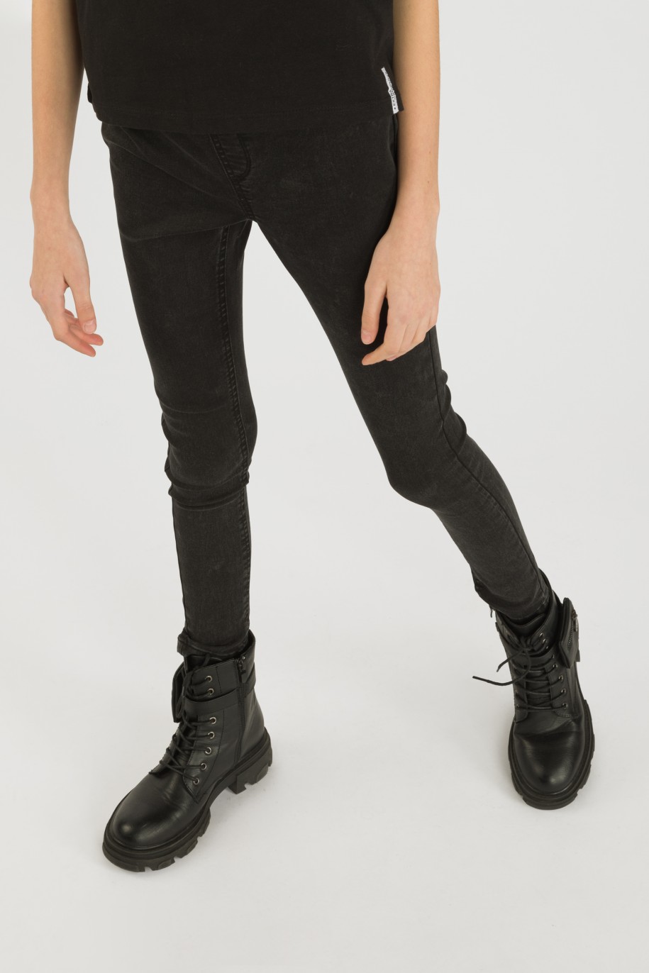 Czarne spodnie jegginsy dla dziewczyny - 33124