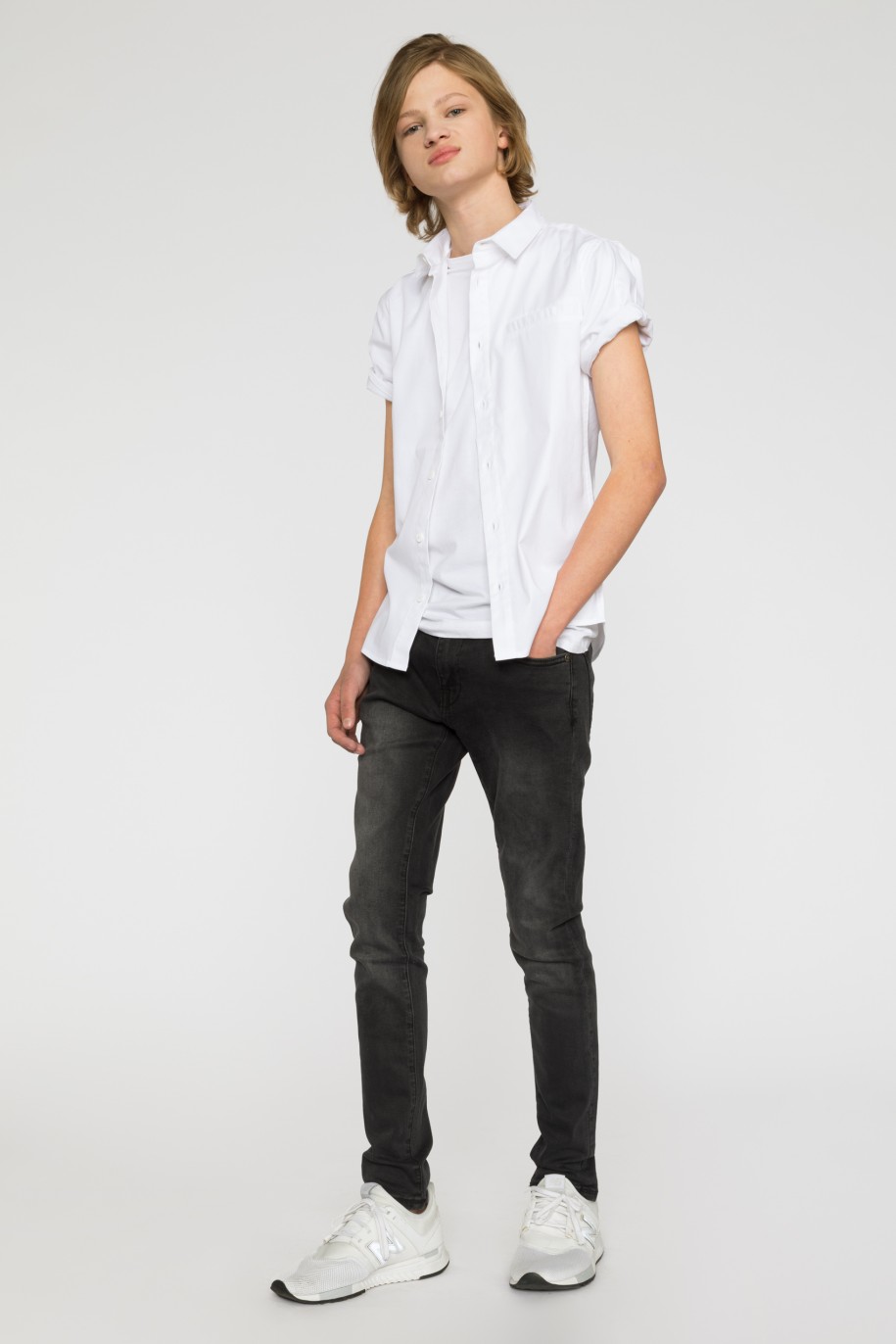 Czarne Jeansowe spodnie dla chłopaka REGURAL - 33437