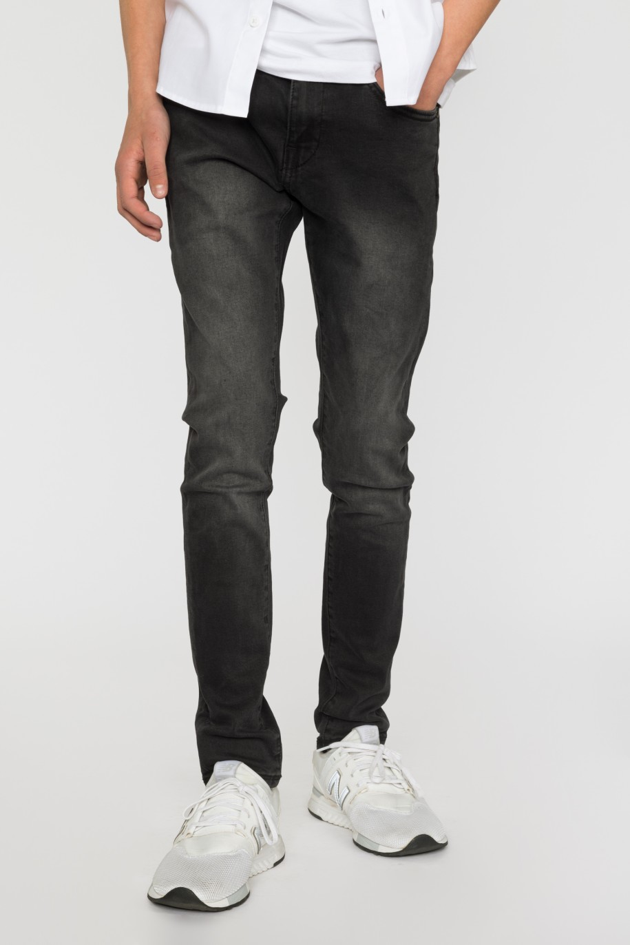 Czarne Jeansowe spodnie dla chłopaka REGURAL - 33438