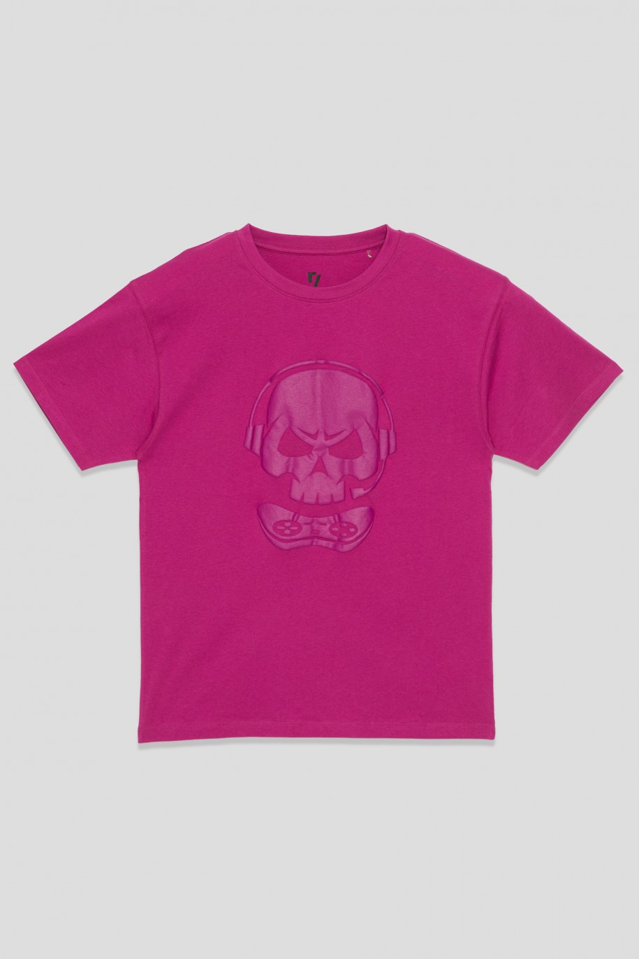 Fioletowy t-shirt z nadrukiem SKULL dla chłopaka - 33528