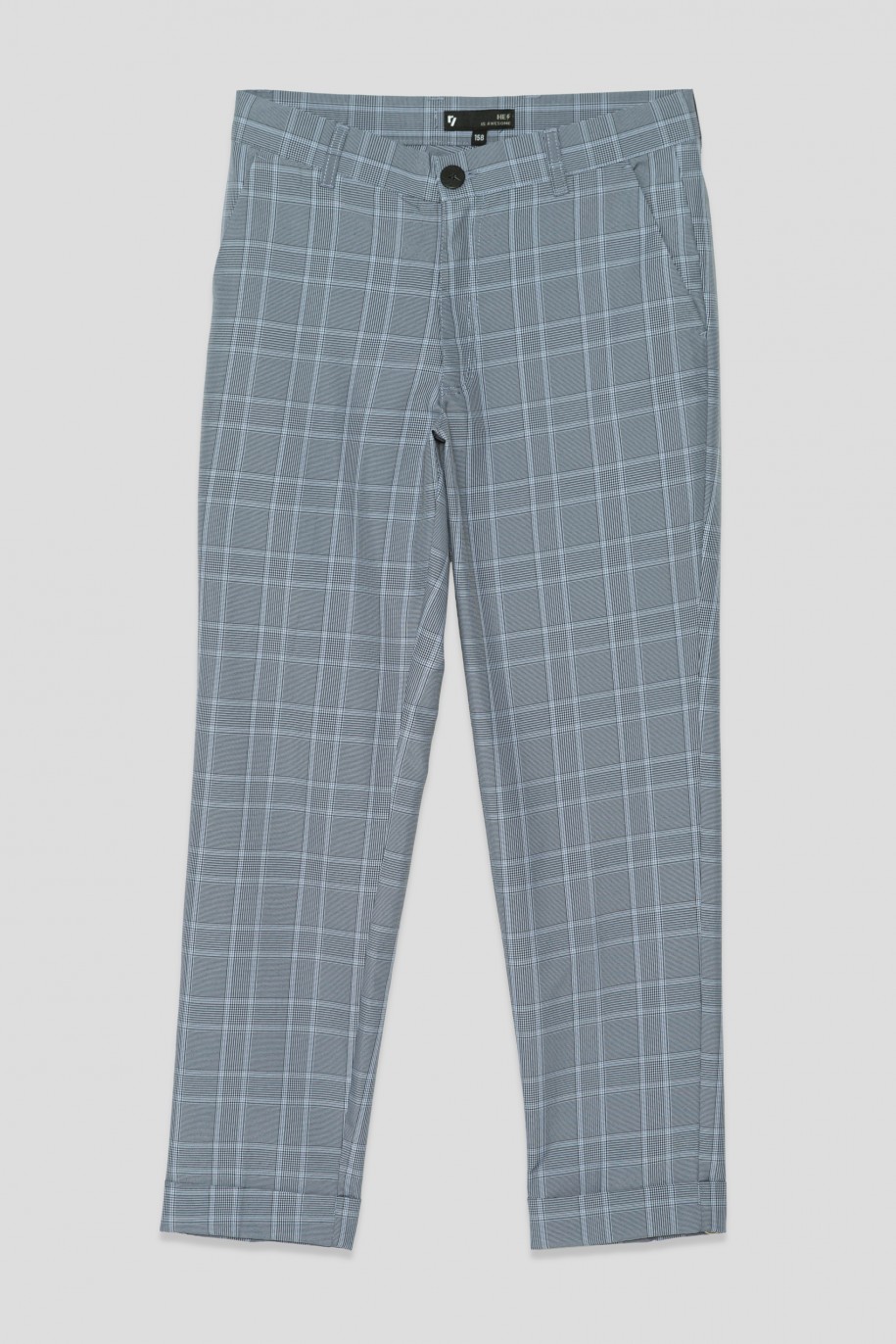 Eleganckie spodnie garniturowe w kratę dla chłopaka - 33593