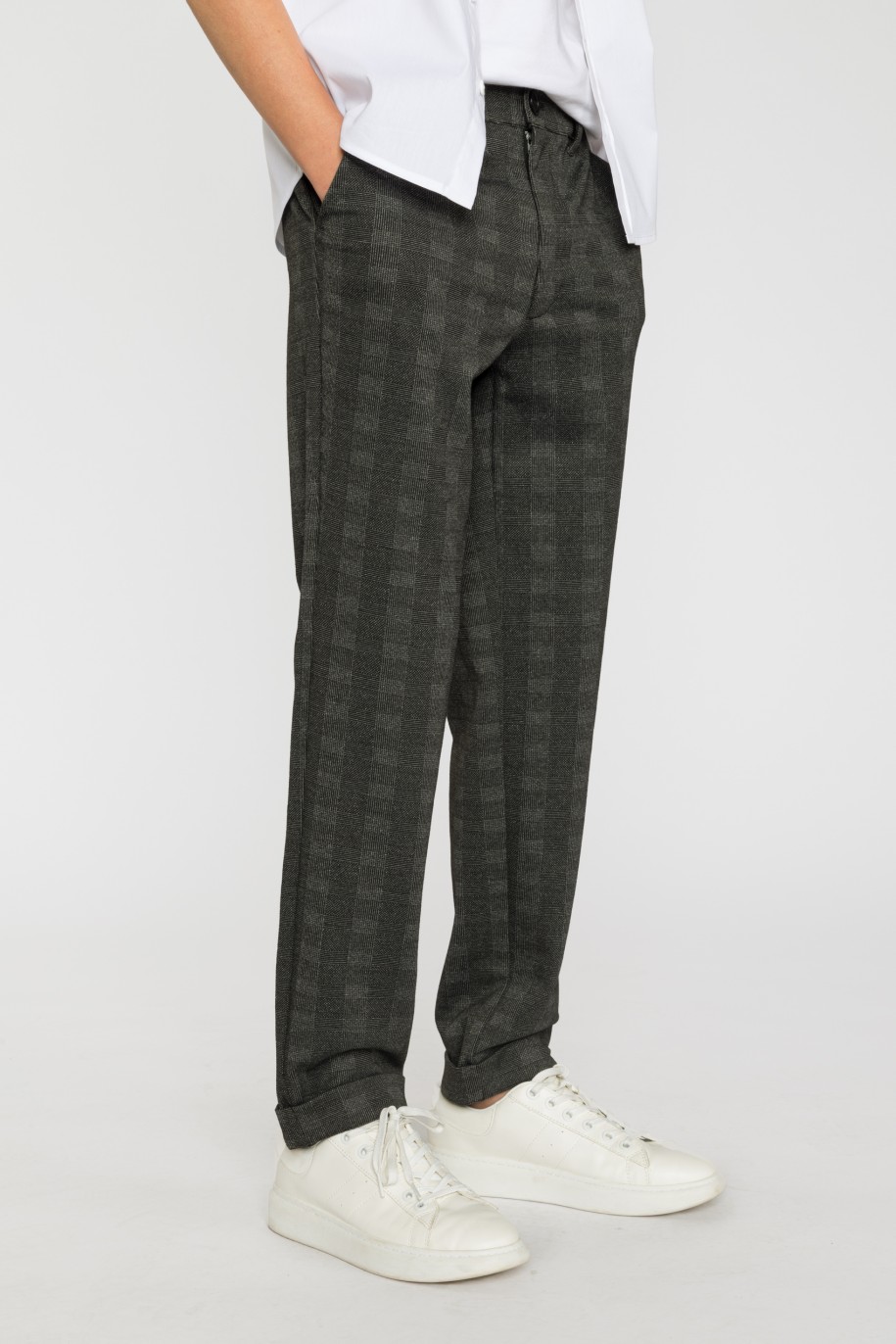 Eleganckie spodnie z dzianiny żakardowej dla chłopaka - 33596