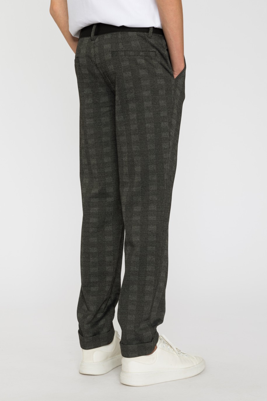 Eleganckie spodnie z dzianiny żakardowej dla chłopaka - 33597