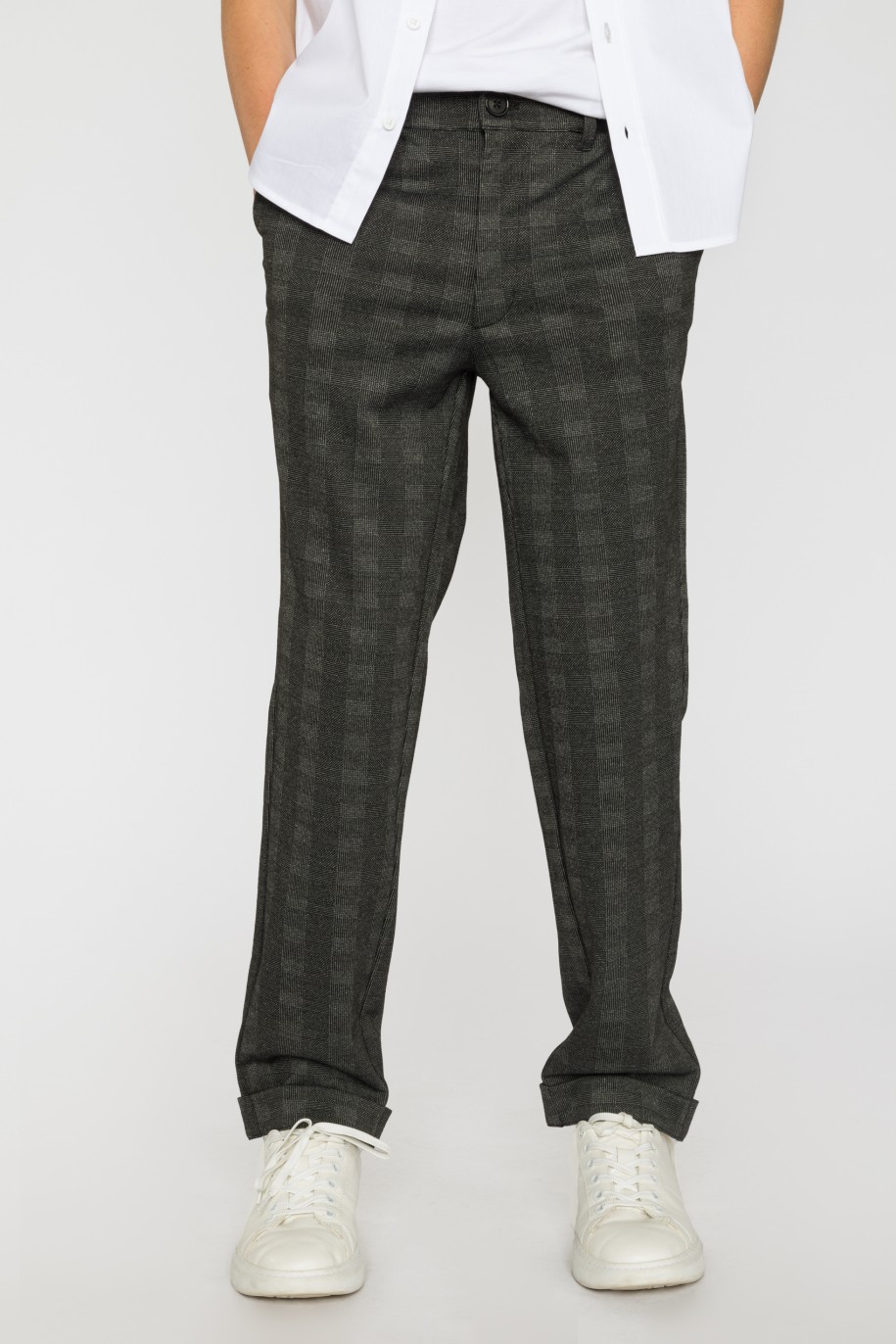 Eleganckie spodnie z dzianiny żakardowej dla chłopaka - 33598