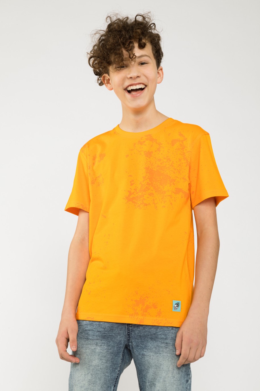 Pomarańczowy t-shirt TIE DYE dla chłopaka - 33966