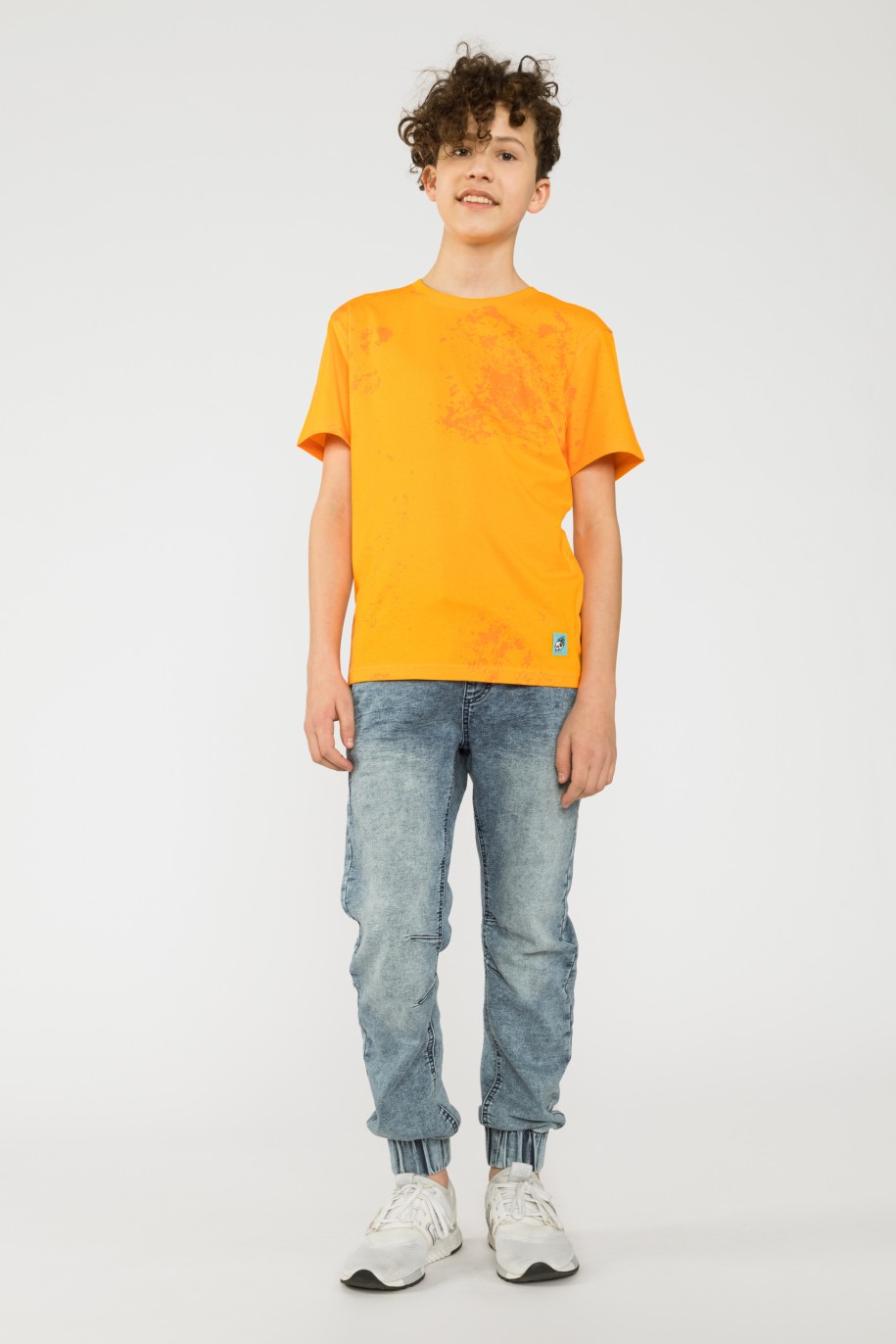 Pomarańczowy t-shirt TIE DYE dla chłopaka - 33968