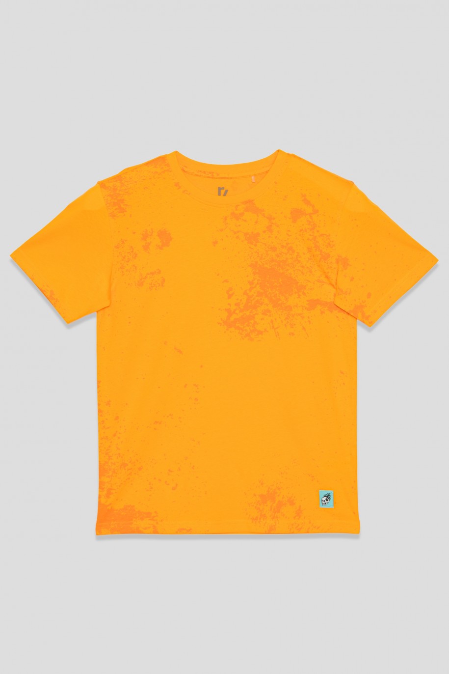 Pomarańczowy t-shirt TIE DYE dla chłopaka - 33970