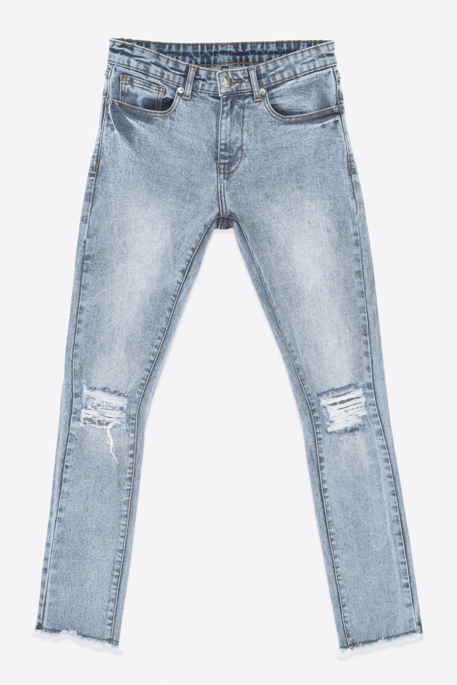 Niebieskie jeansy z przetarciami - 34478