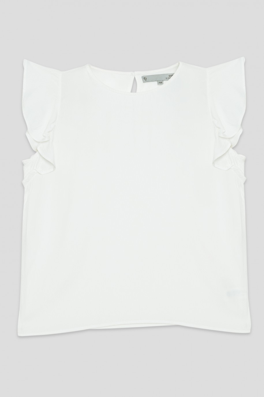 Biała bluzka z falbankami - 34800