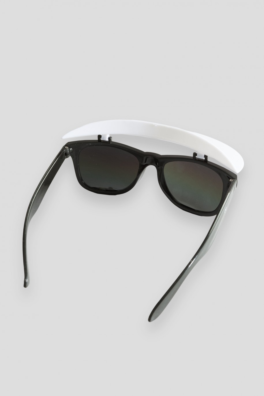 Czarne okulary przeciwsłoneczne z daszkiem - 34862