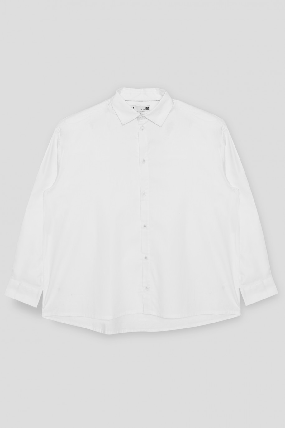Biała koszula z długim rękawem KINDNESS IS SO GANGSTER - 35392