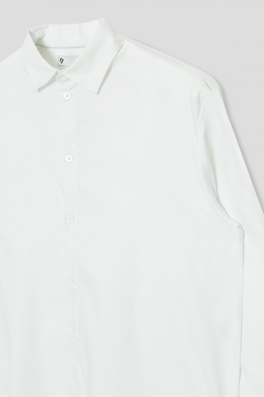 Biała koszula z długim rękawem KINDNESS IS SO GANGSTER - 35393