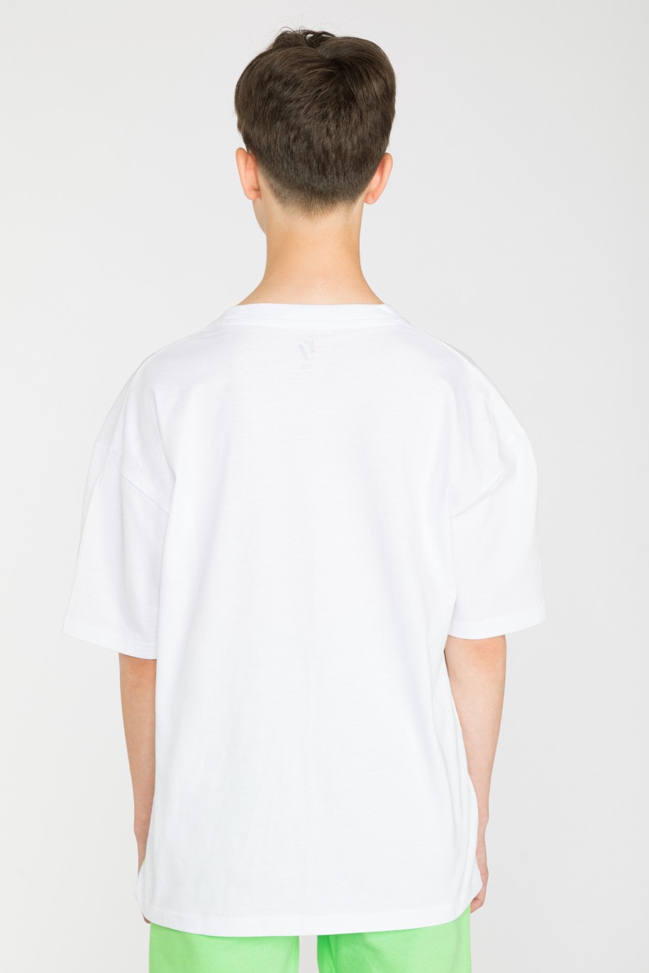 Biały t-shirt z motywem GRAFFITI - 35720