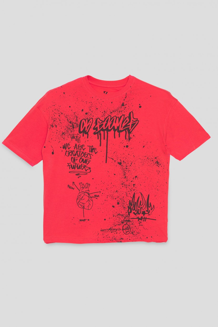 Czerwony t-shirt GRAFFITI - 35725