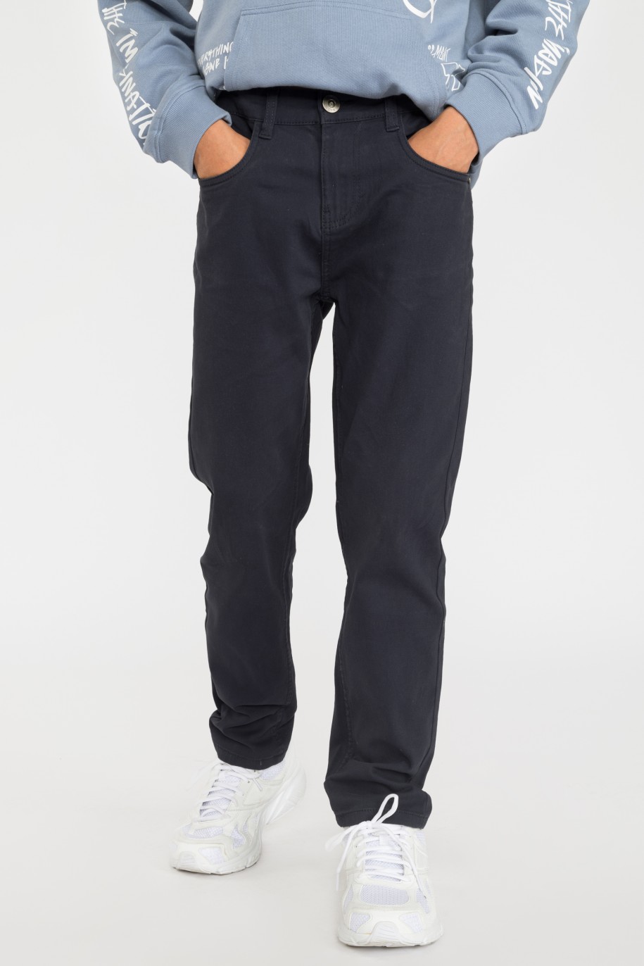 Granatowe spodnie LOOSE - 35849