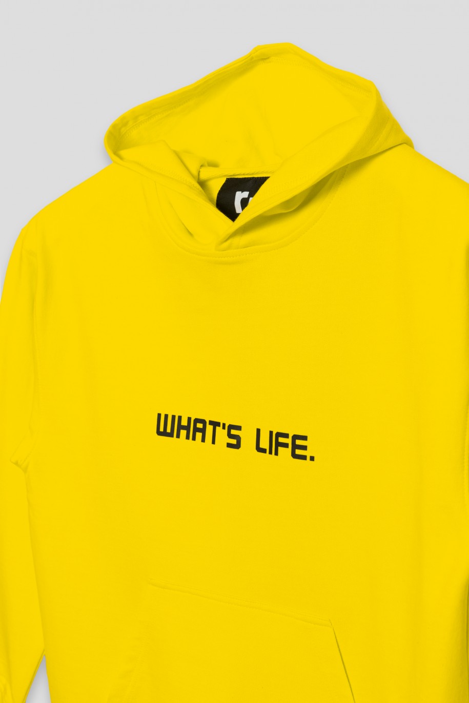Żółta bluza dresowa z kapturem WHAT'S LIFE - 36004