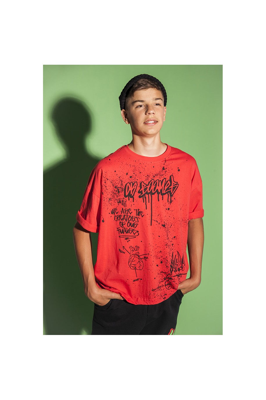 Czerwony t-shirt GRAFFITI - 36131