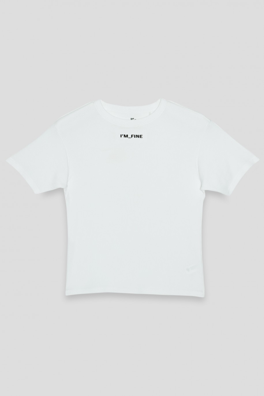 Biały T-shirt I'M FINE - 36190