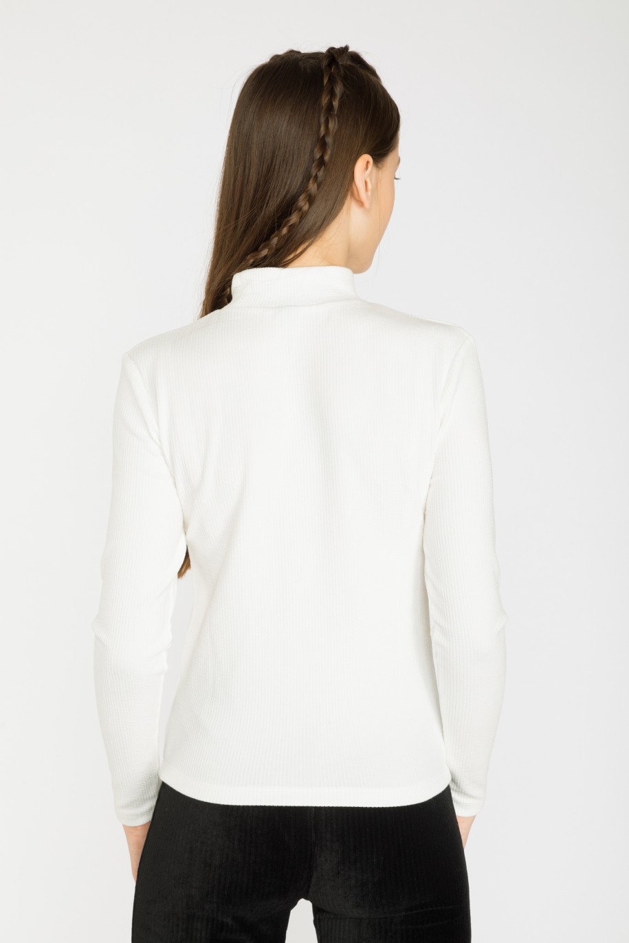 Biała prążkowana bluzka - 36449