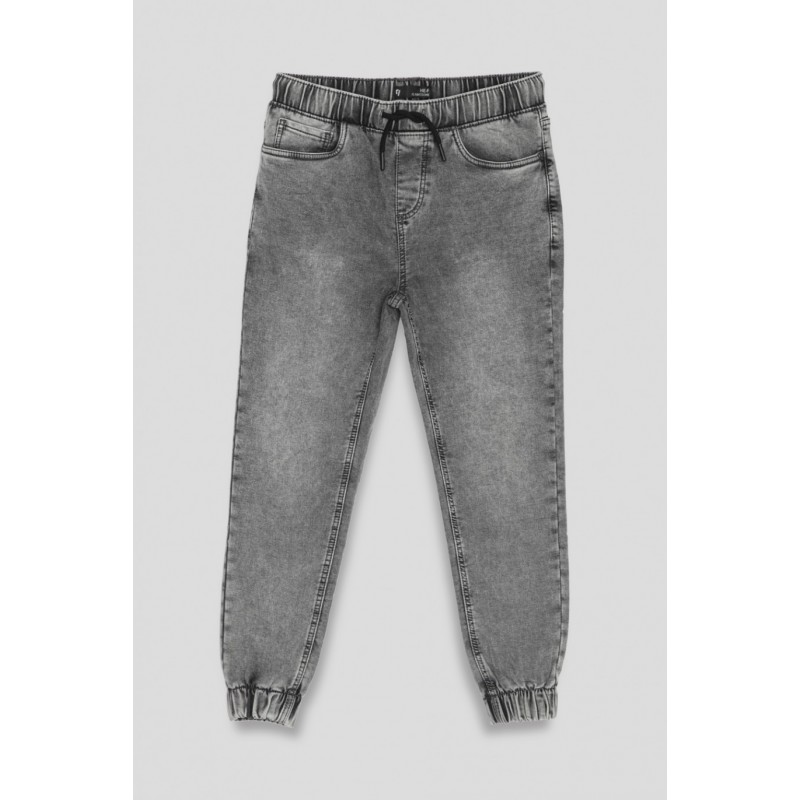 Szare marmurkowe jeansy typu jogger - 36478