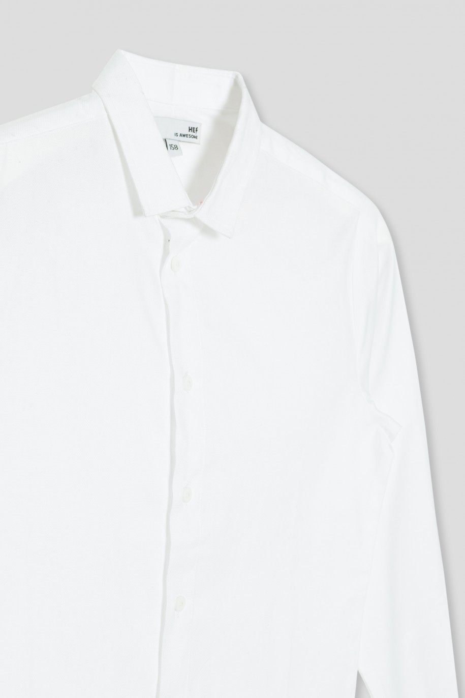 Biała elegancka klasyczna koszula z długim rękawem - 36540