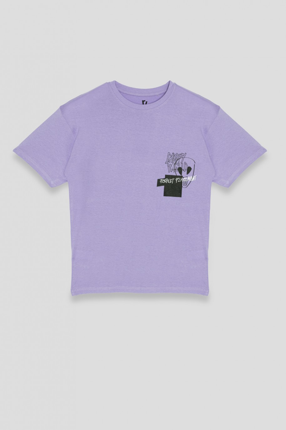 Fioletowy T-shirt UFO - 36550