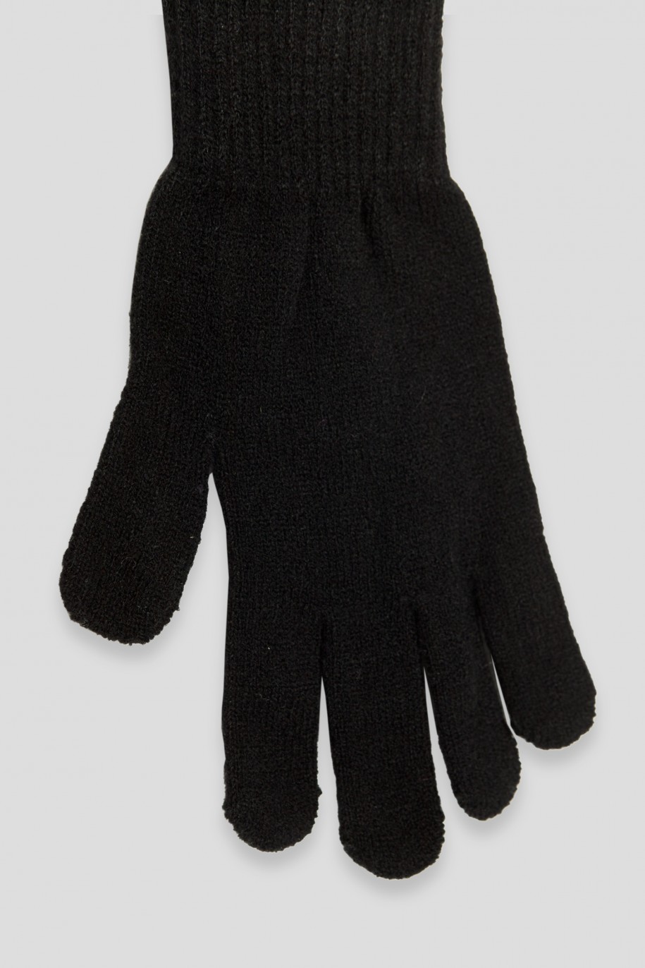 Czarne rękawiczki z mitenkami - 37454