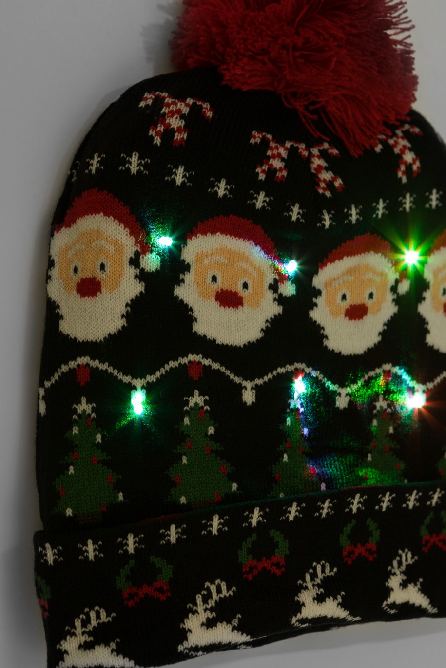 Świecąca czapka czapka świąteczna z lampkami LED - 38172