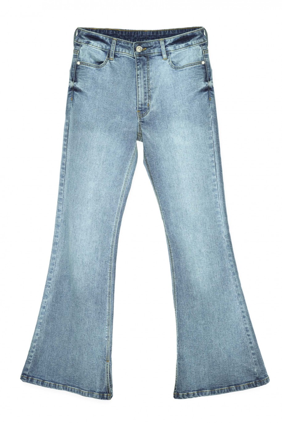 Niebieskie jeansy typu dzwony - 38422