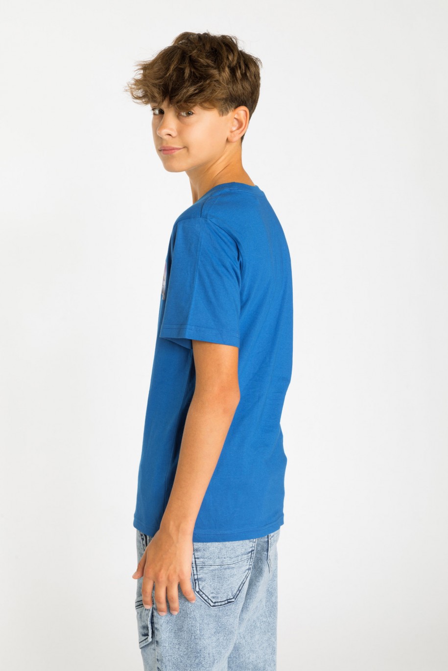 Niebieski T-shirt z odblaskiem - 38508