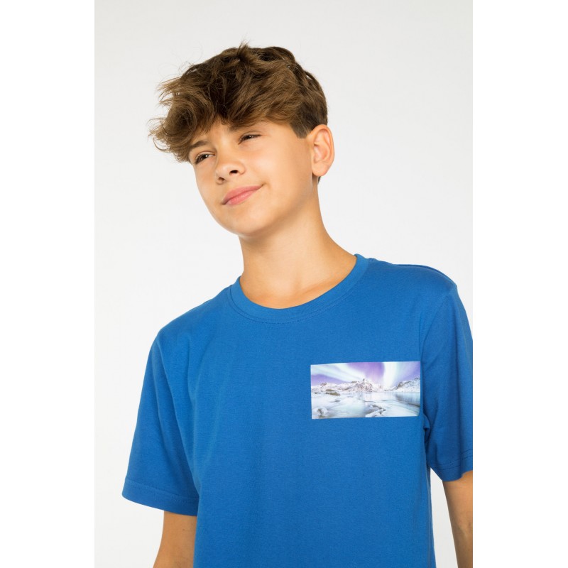 Niebieski T-shirt z odblaskiem - 38509