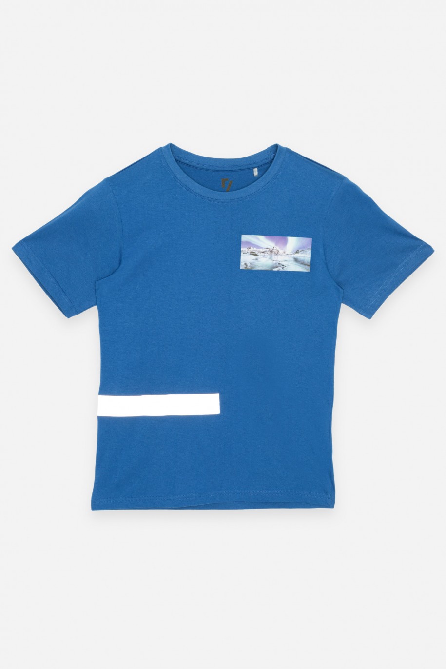 Niebieski T-shirt z odblaskiem - 38511