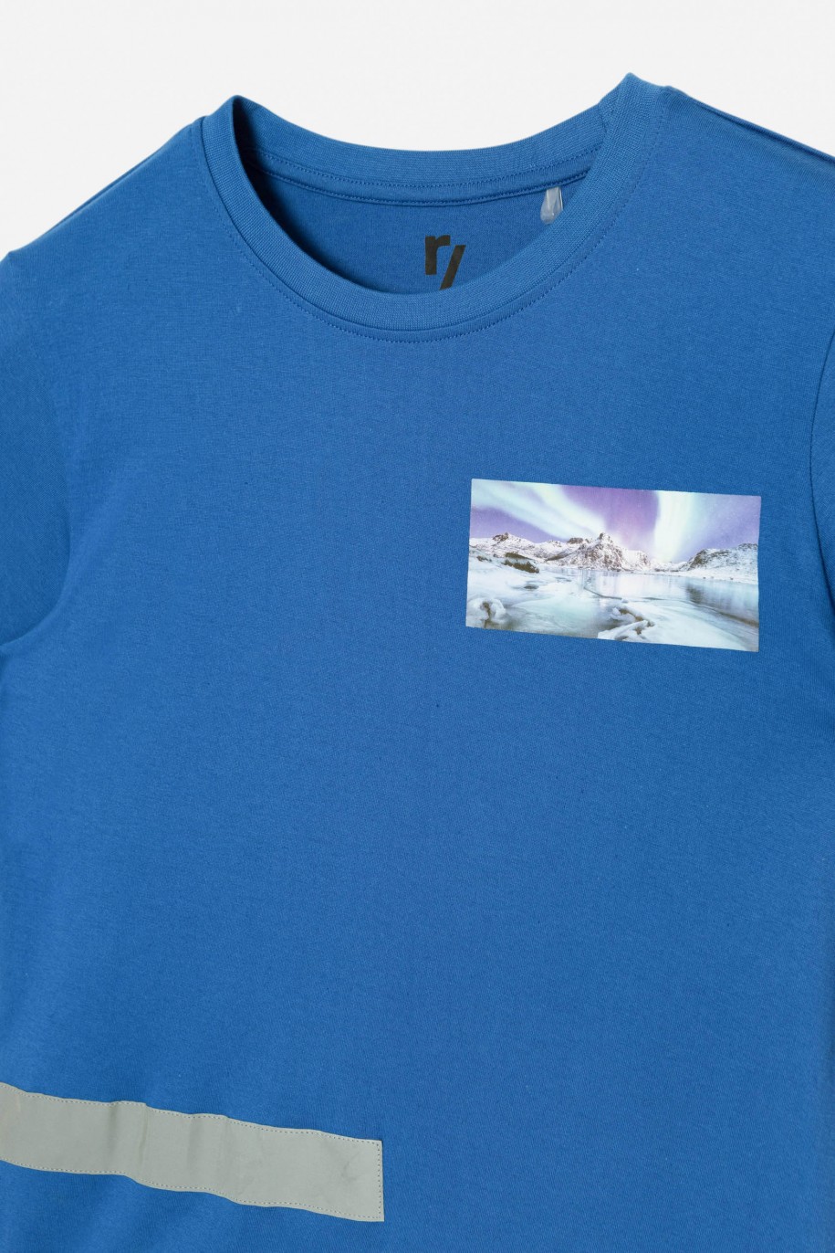 Niebieski T-shirt z odblaskiem - 38512