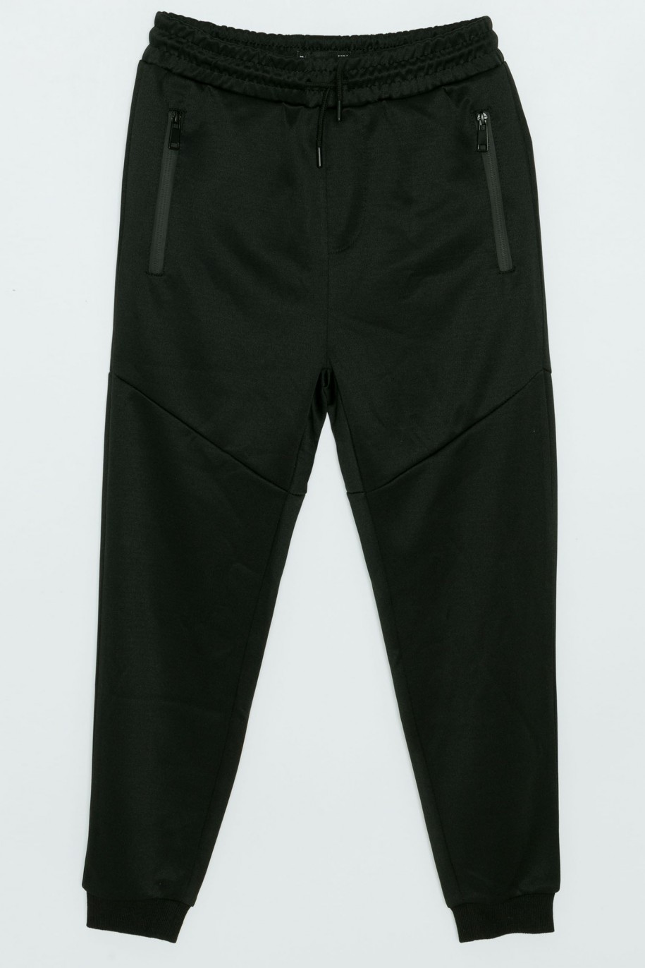 Czarne spodnie dresowe z zasuwanymi kieszeniami - 38562