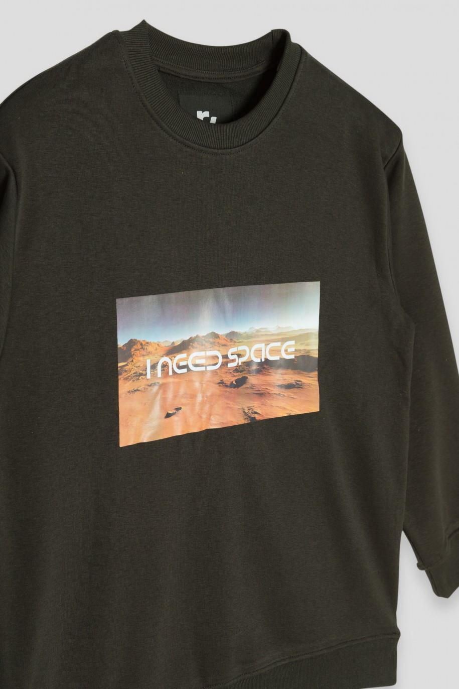 Czarna bluza dresowa z nadrukiem na środku SPACE - 38586