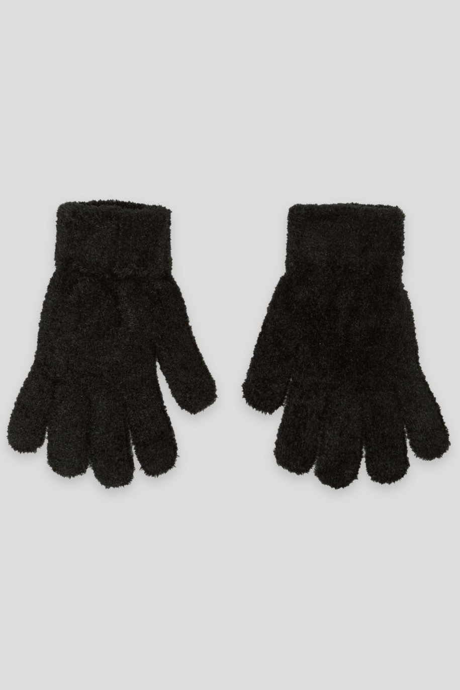 Czarne miękkie rękawiczki - 38870