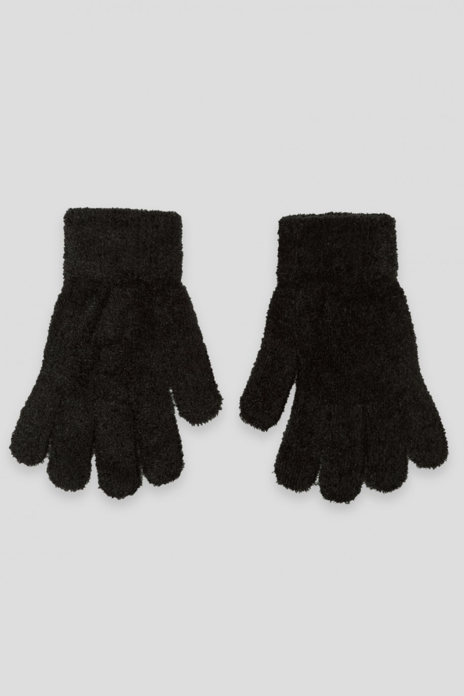 Czarne miękkie rękawiczki - 38871