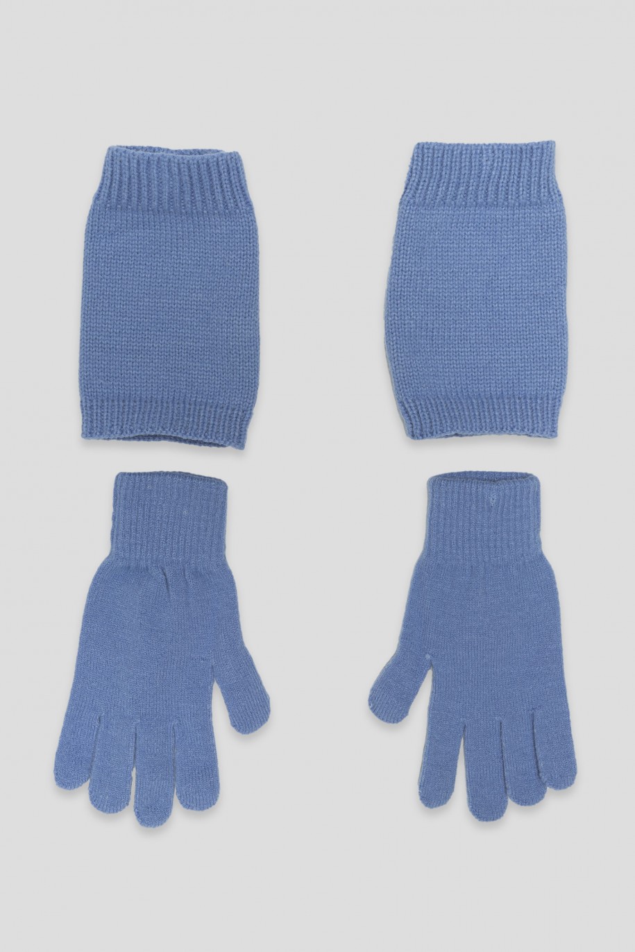 Niebieskie rękawiczki z mitenkami - 38923