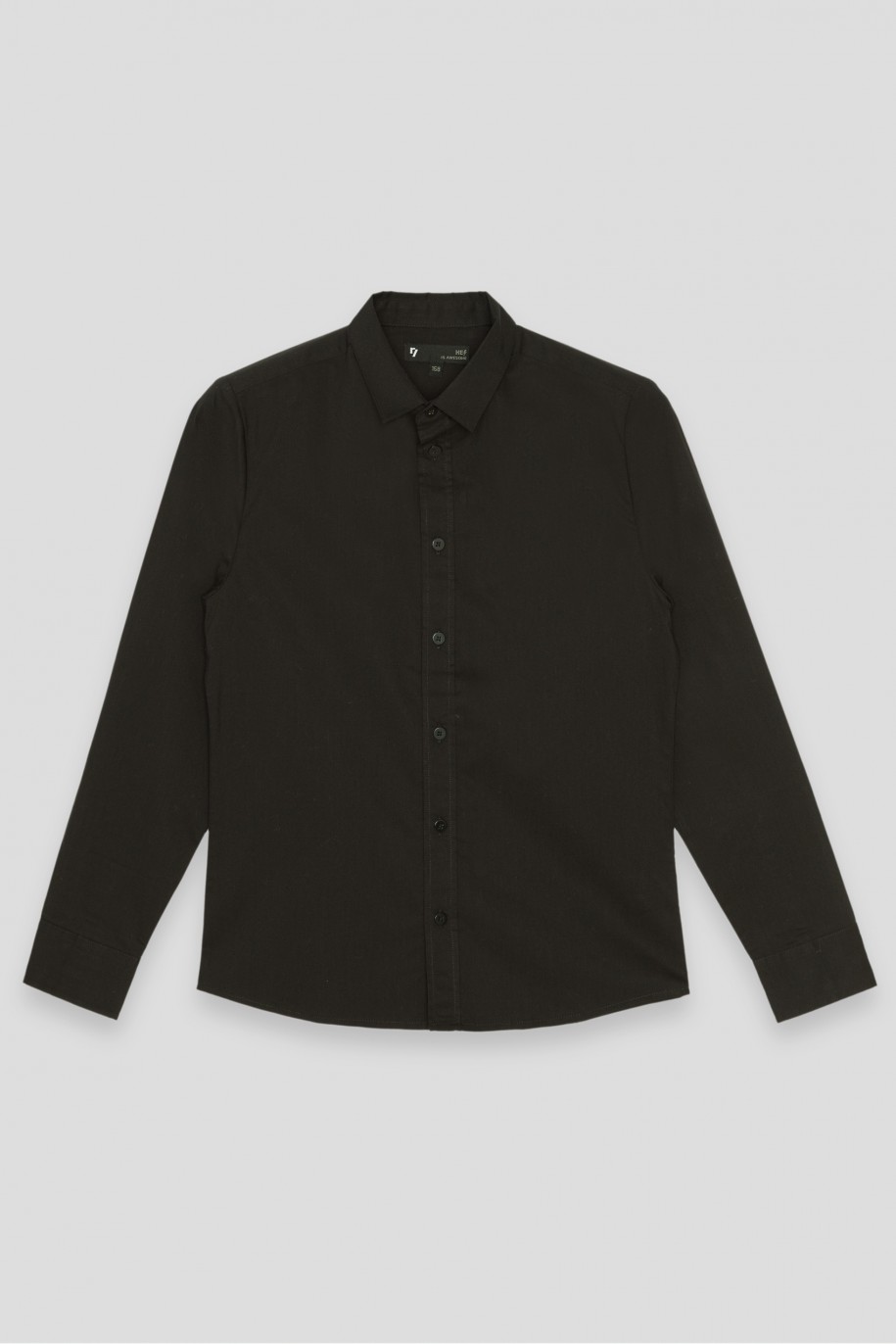 Czarna klasyczna koszula z długim rękawem - 38997