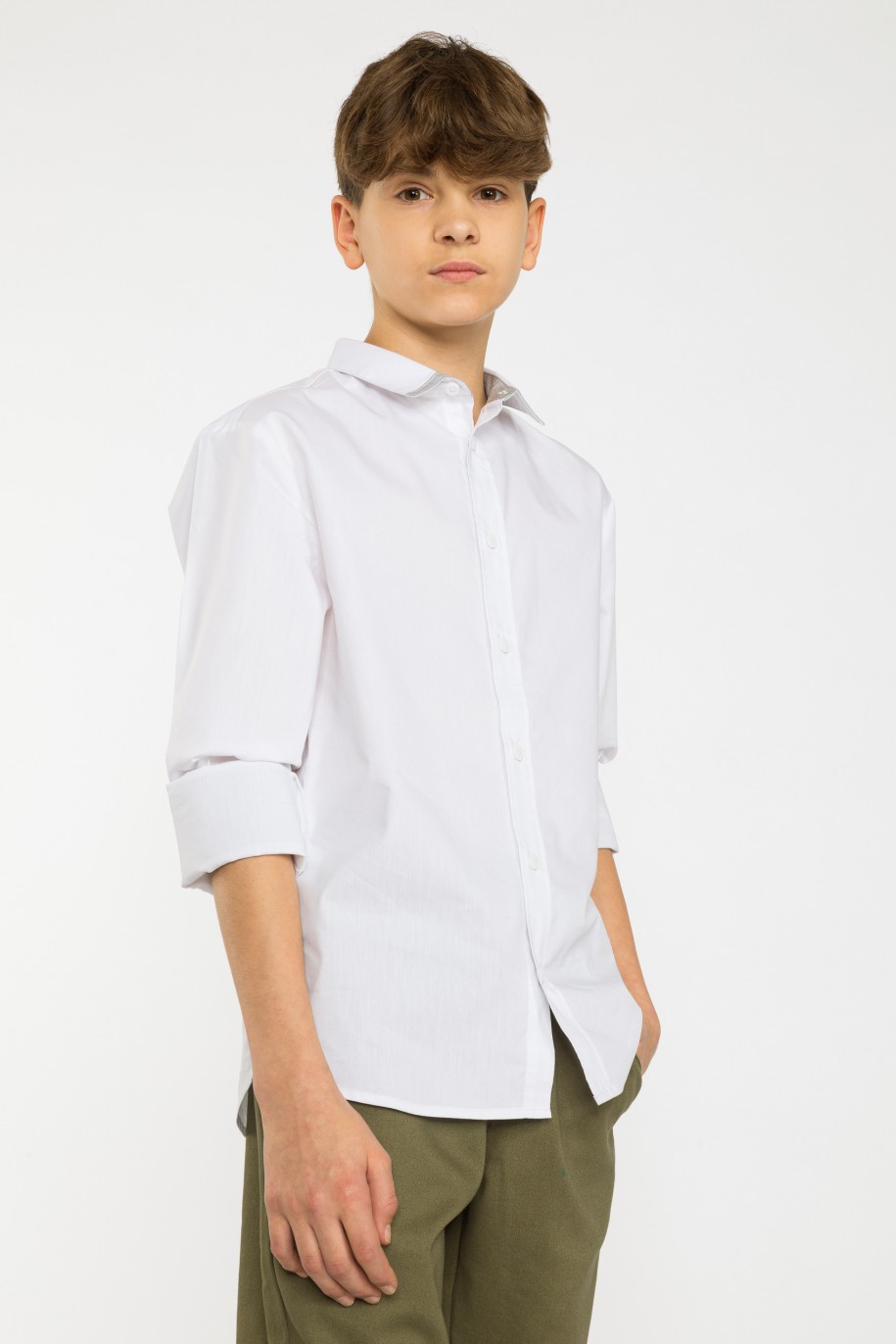 Biała klasyczna koszula z długim rękawem - 38999
