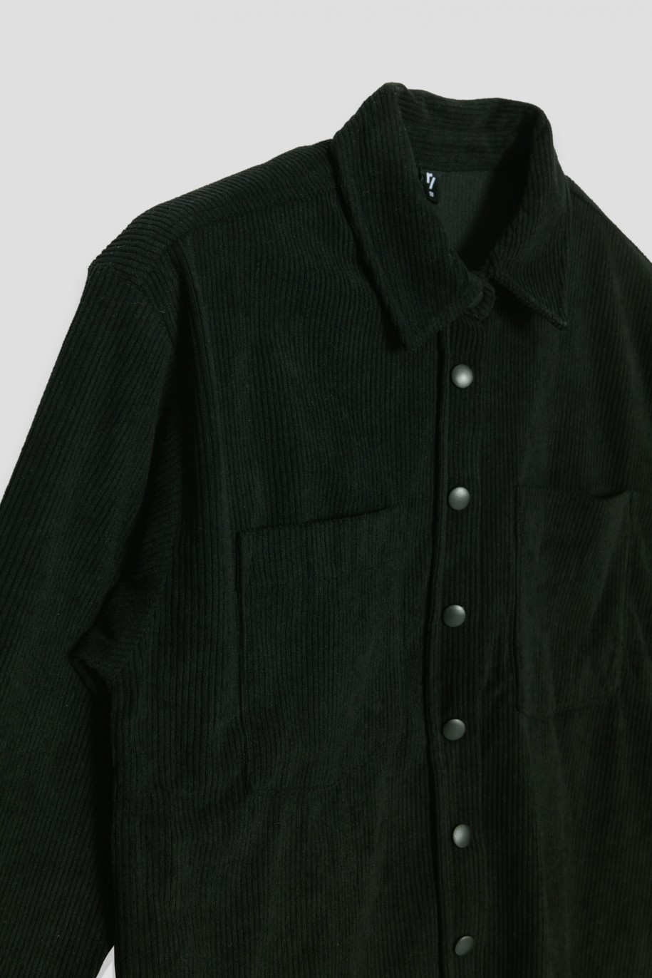 Czarna sztruksowa koszula ovsersize - 39094