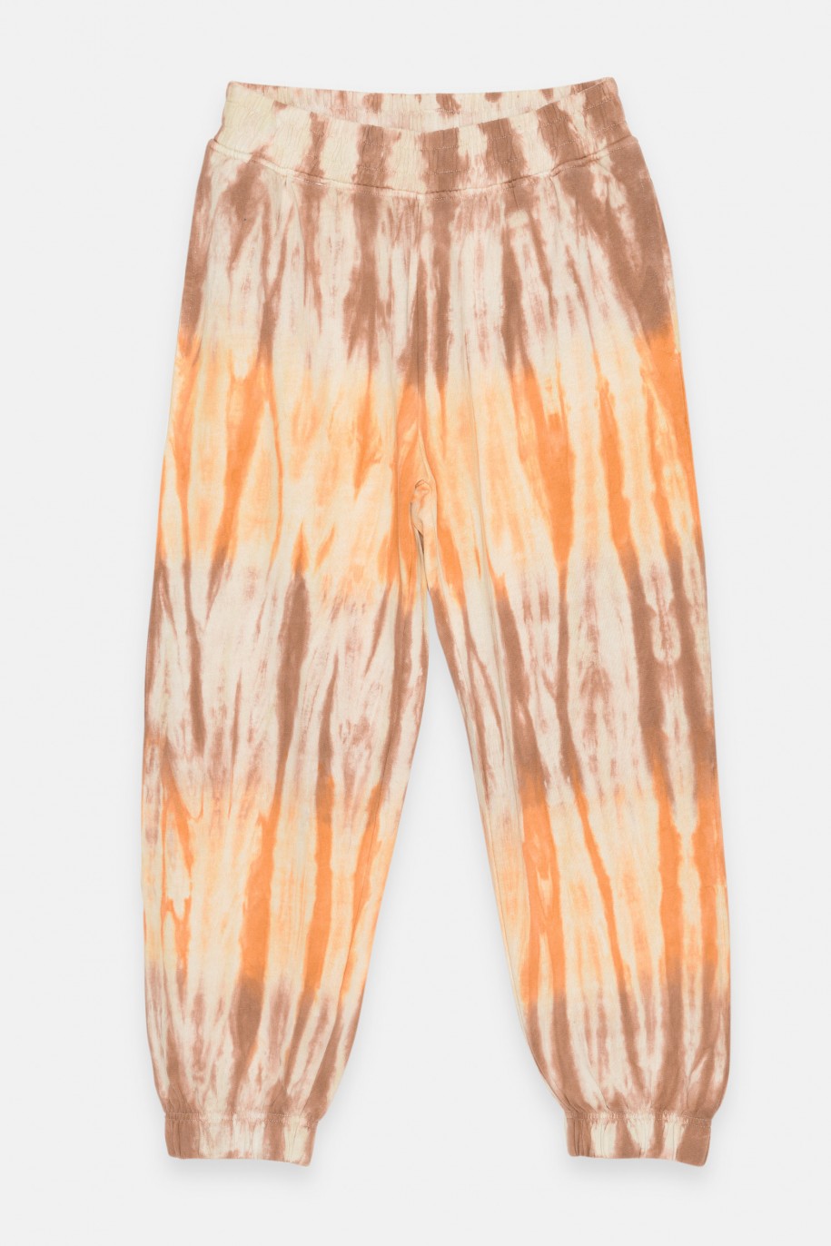 Wielobarwne spodnie dresowe tie dye - 39765