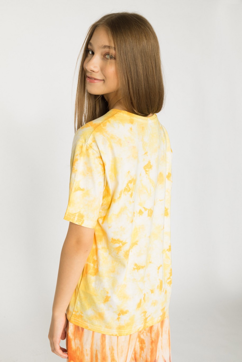 Żółty T-shirt tie dye - 39797