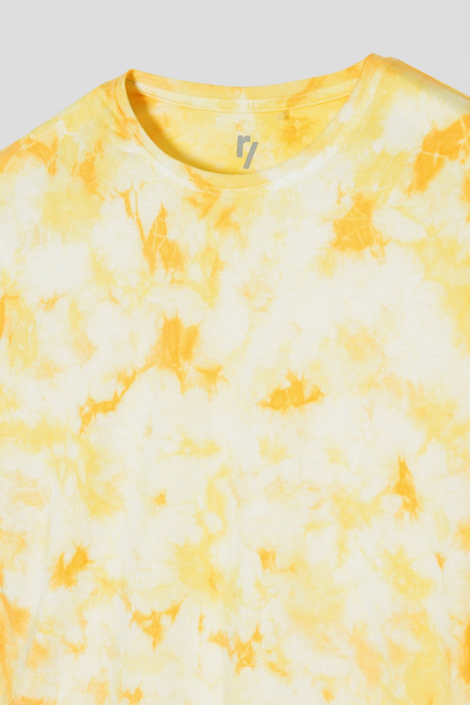 Żółty T-shirt tie dye - 39802