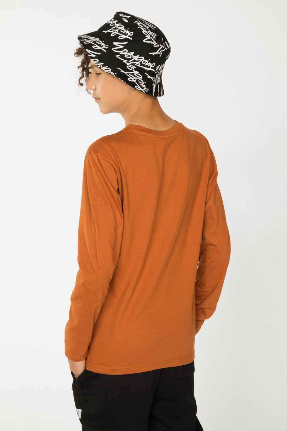Pomarańczowa koszulka tie dye z długim rękawem - 39810